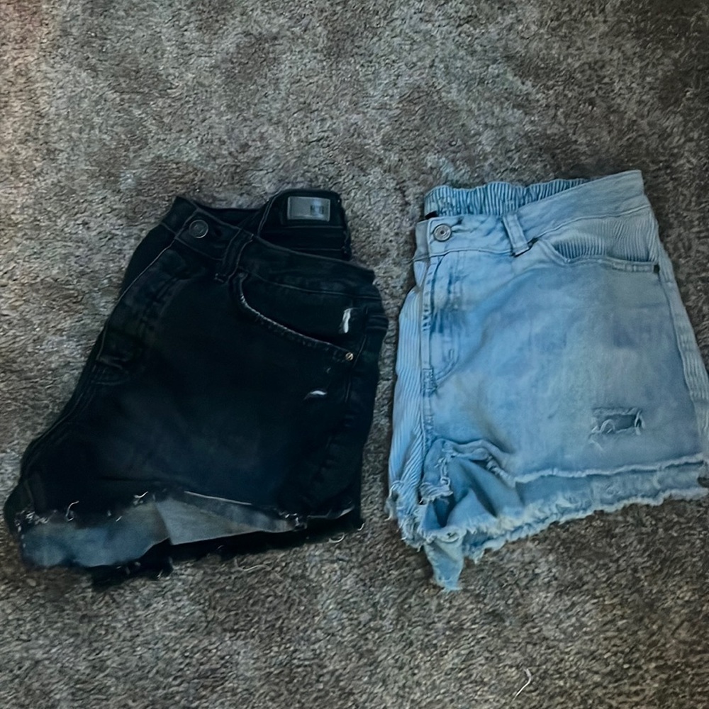 Black and Jean shorts